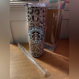 20oz Starbucks tumbler with straw!
